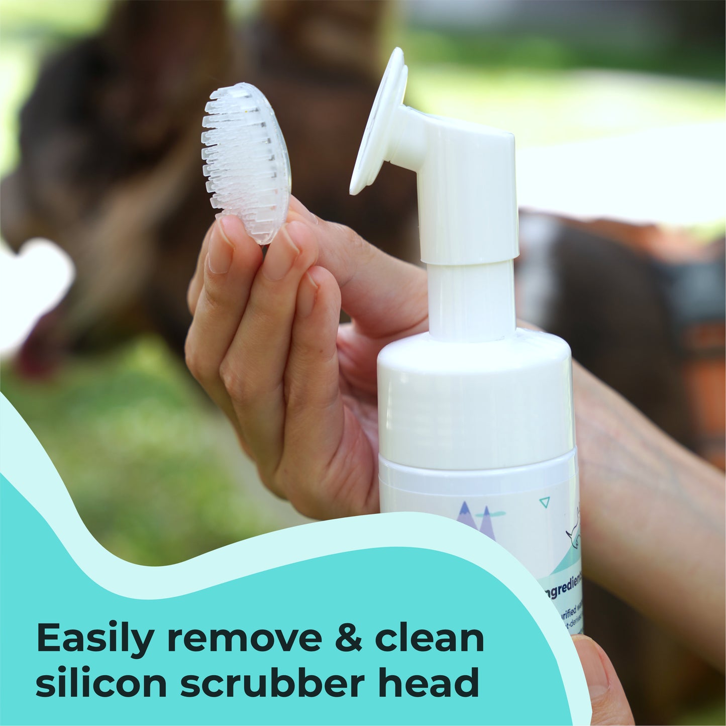 Easily remove and clean silicon scrubber head